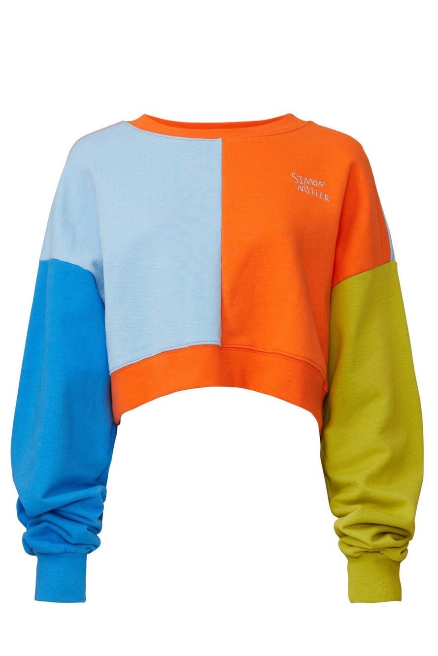 Simon Miller Cropped Color Blocked Sweatshirt - XS